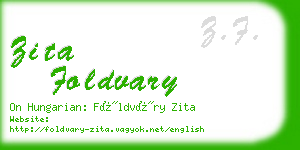 zita foldvary business card